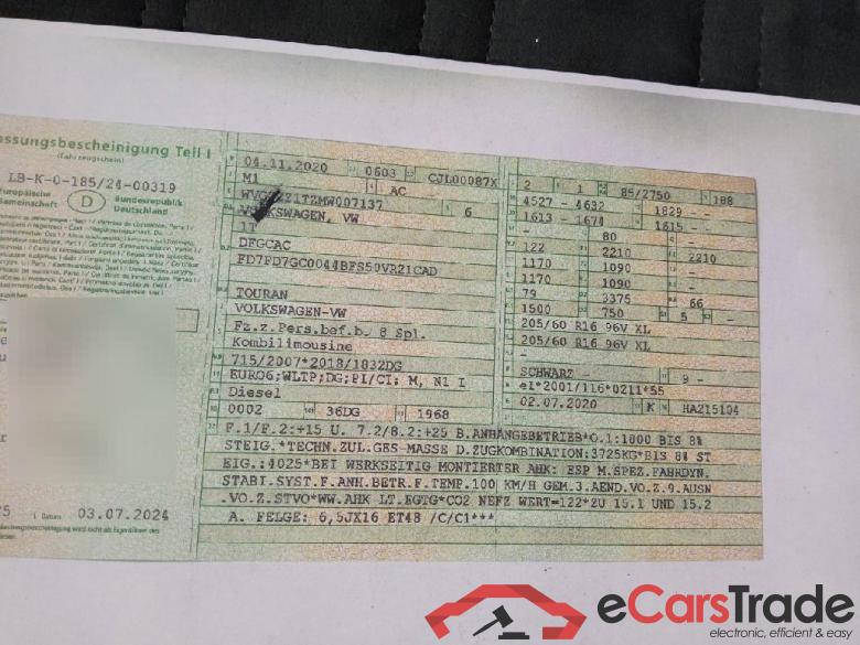 Volkswagen Touran ´15 Touran Comfortline BMT/Start-Stopp 2.0 TDI 85KW AT7 E6dT #3