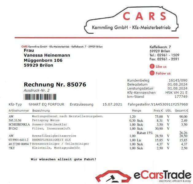 Smart forfour (11.2014->) DE - LimS5 electric drive / EQ, EQ, 2019 - 2023 #2