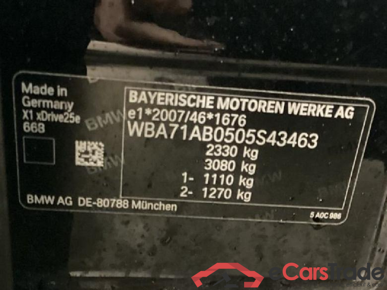 BMW X1 ´15 Baureihe X1 xDrive 25 e Advantage 1.5 162KW AT6 E6d