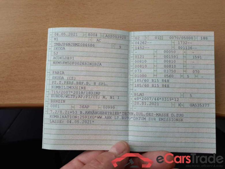 Skoda Fabia Combi (NJ5)(08.2014->) DE - Kb5 1.0 TSI EU6d, Style OPF (EURO 6d), (Facelift) 2020 - 2021 #2