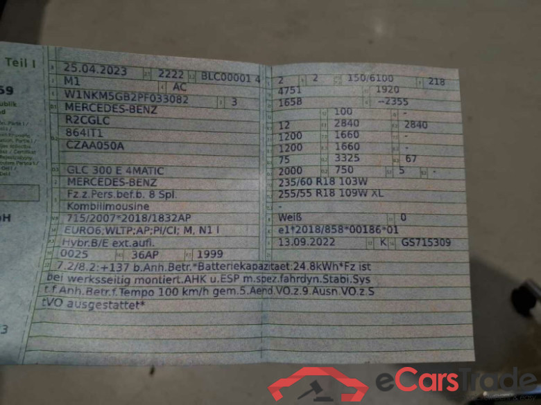 Mercedes-Benz GLC (BM 254)(06.2022->) DE - SUV5 GLC 300 e EU6d, 4Matic Avantgarde, 2022 - 2024 #3